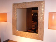 Зеркало. Рама обтянута кожей.   110 x 110, 150 x 110, 200 x 100